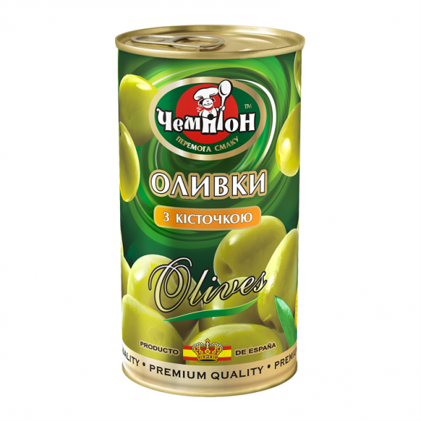 Оливки з кісточкою ЧЕМПІОН, 350 г